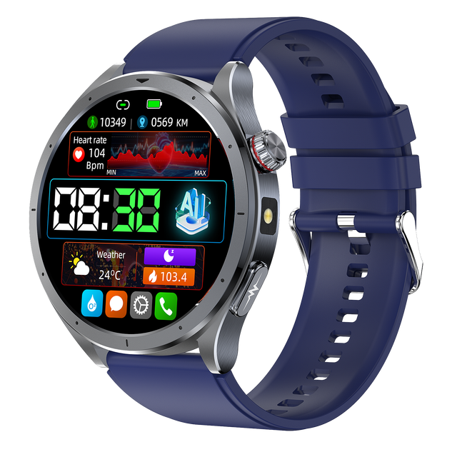 OEM GPT AI 1.53 Inch Full Touch Screen IP68 Waterproof Blood Oxygen Heart Rate Monitoring ECG Men Women Health ET472 Smart Watch