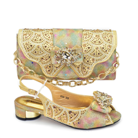 Ensemble sac et chaussures d'été en PU pour femme, design italien, motif floral avec strass, plates, pour occasions de mariage
