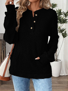 Suéter de Punto Largo Informal de Alta Calidad para Mujer, Suéter de Invierno Calado, Suéter Personalizado con Cuello Redondo - Product Image 4