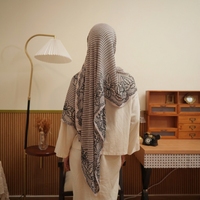 Hijab personnalisé en modal Vela, modèle tendance 2026, nouvelle collection, qualité supérieure, 100% coton modal, foulard musulman imprimé en modal avec dentelle