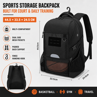Sac à dos de sport personnalisé pour le basketball avec compartiment séparé pour ballon et chaussures, crochet de fixation pour la gym, l'entraînement et les voyages