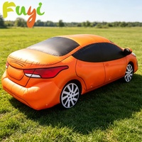 Modèle de SUV tout-terrain gonflable géant orange, design attrayant, en promotion, avec roue de secours, pour salons automobiles