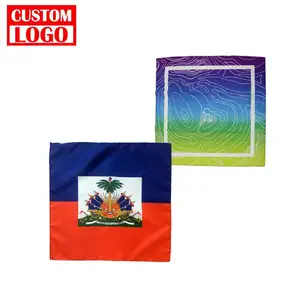 Hete Verkoop Op Maat Bedrukte Bandana Hoofddeksels Voor Volwassenen Satijn Katoen Polyester Vierkante Stijl Voor Sport Outdoor Festival Decoratie