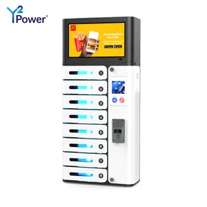 Y2Power ADE Pro豪华 + 移动清洁 & 充电储物柜，带14英寸安卓广告屏幕硬币操作充电盒站