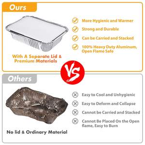 Gran oferta, uso de envasado de alimentos, caja de lata para llevar de alta calidad, bandeja de comida para hornear, papel de aluminio plateado, papel de aluminio Fastfood - Product Image 5