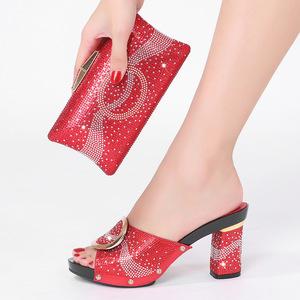 Nouvelle mode de sac à main pour femmes, chaussures et sac à main italiens à talons hauts assortis pour soirée africaine - Product Image 3