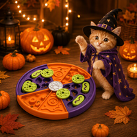 Plaque de distribution de nourriture interactive pour animaux de compagnie, jouet olfactif en forme de pizza pour l'Halloween, enrichissement saisonnier pour chiens et chats