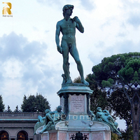 Sculpture de figure en métal de style classique grandeur nature, statue de David en bronze pour décoration extérieure