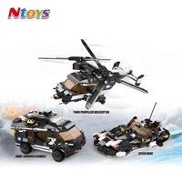 1 changement 15 Jeu De Construction Blocs De Construction Police Semblant Jouets avec Voiture/Hélicoptère/Avion/Bateau Bloques De Construction 605 PIÈCES