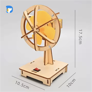 Quạt điện di chuyển bằng gỗ thân thiện với môi trường, đạt chứng nhận CE, đồ chơi khoa học kỹ thuật STEM, bộ đồ chơi giáo dục tương tác giữa cha mẹ và con cái - Product Image 3