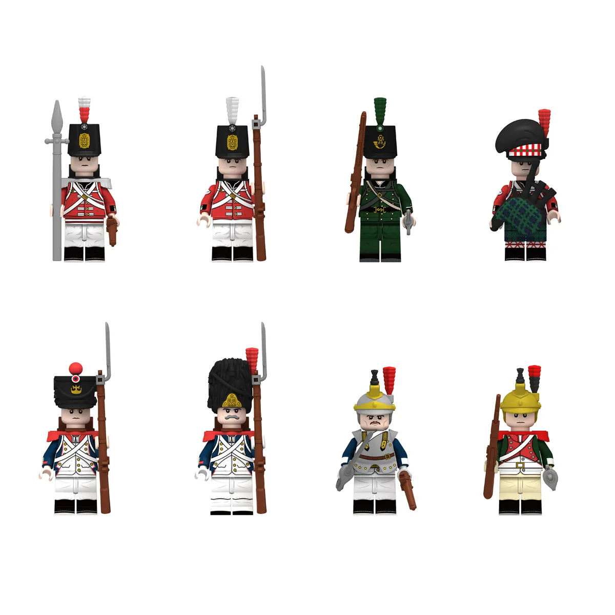 Special Minifigs with Weapons Set British NCO Fusilier 95th Soldier WW2 Building Blocks Collectible Boys Toys for Kids