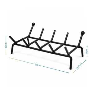 Fireplace <b>Log</b> <b>Rack</b> 50x21.5x16 Cm Black Wrought Iron With 5 Bars For Wood Storage - Product Image 2