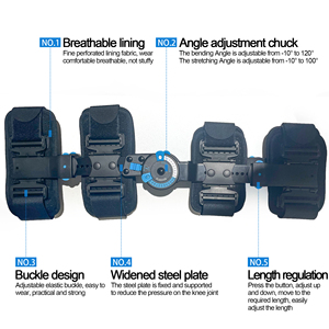 Gãy xương cố định dây chằng căng đầu gối hỗ trợ chấn thương khớp y tế điều chỉnh vật lý trị liệu <span class=keywords><strong>hip</strong></span> đầu gối orthosis với bản lề - Product Image 5