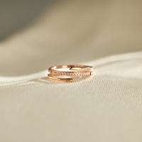 Bague minimaliste en argent 925 pour filles, bijoux géométriques, double croix