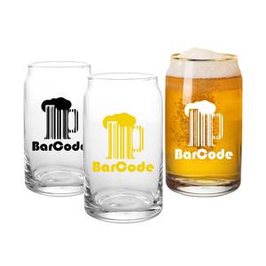 Vajilla Artesanal de Vidrio para Cervecería en Existencia, MOQ Bajo, Vaso de Cerveza con Forma de Lata de 12OZ 17OZ 20OZ, Impresión de Logotipo Personalizado, Vaso Transparente para Cerveza <span class=keywords><strong>IPA</strong></span> y Stout - Product Image 3