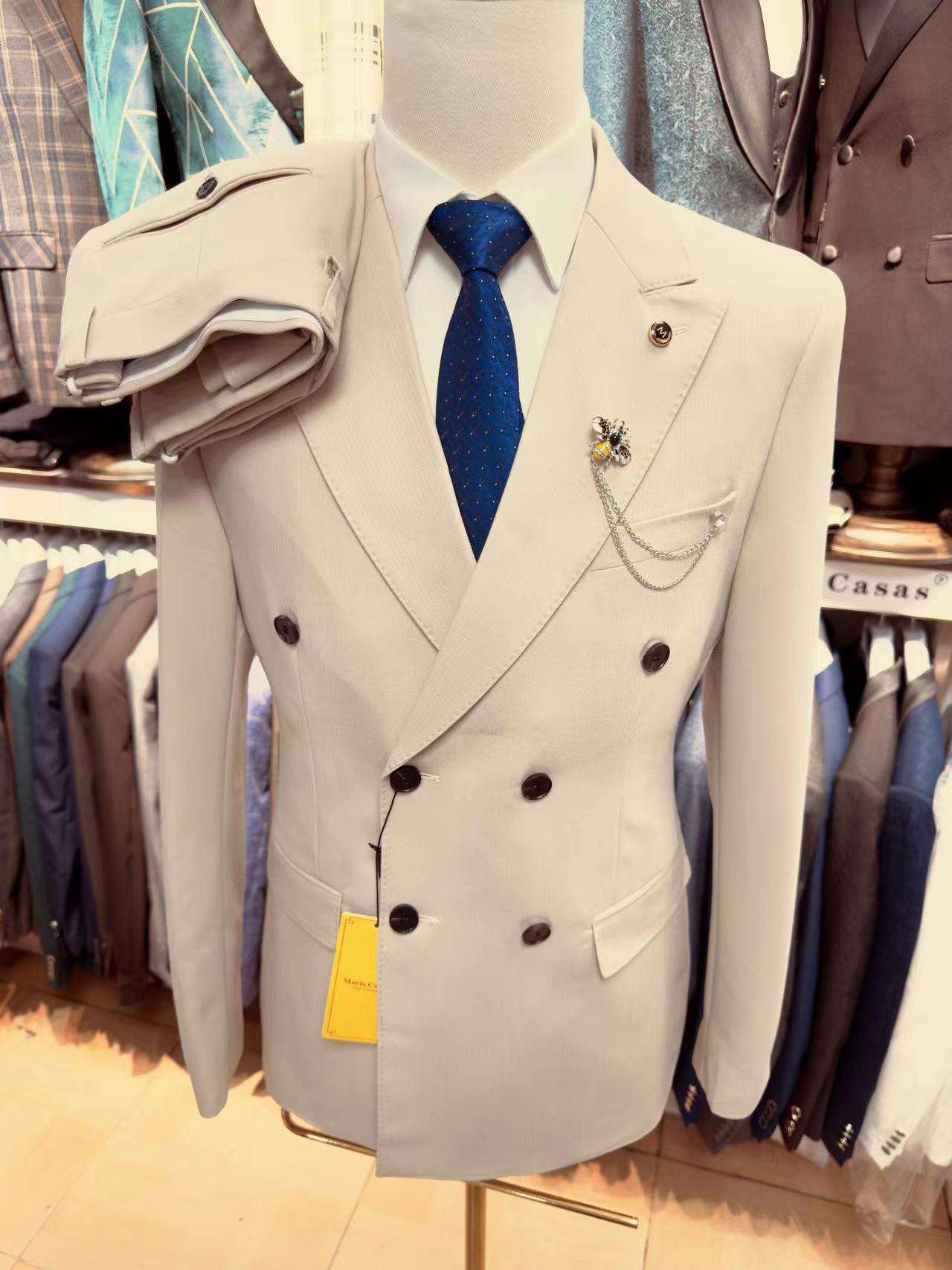 Champagne-2 pièces/ensemble-veste + pantalon