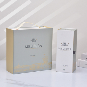 Logotipo personalizado tamaño plegable plano XO whisky 2 botellas caja de embalaje cartón rígido papel Kraft plegable vino caja de regalo - Product Image 2