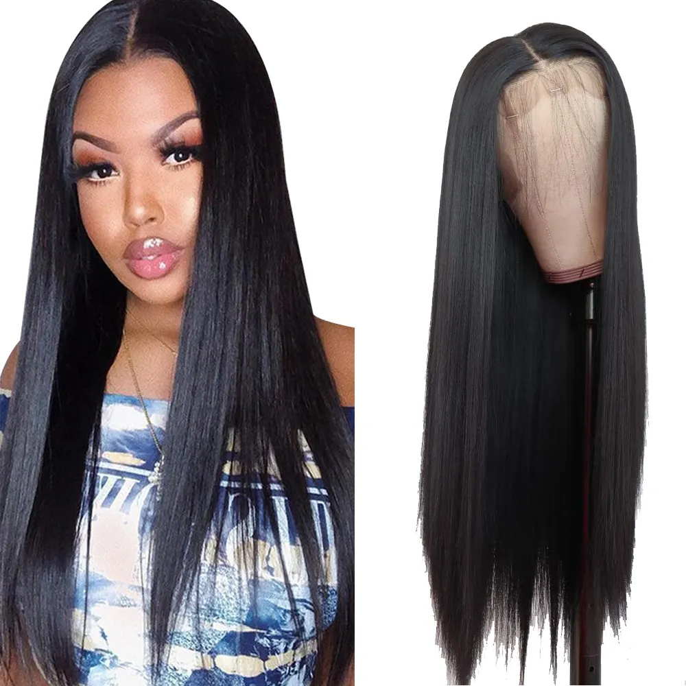 Perruques naturelles Lace Straight Baby Hair Full Lace Wigs Transparent 150% Densité Brésilienne 1 Pièce Long French Lace 10-32inch