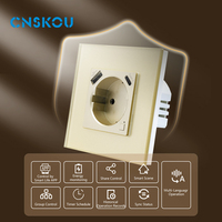 CNSKOU Nuevo Diseño Enchufe de Pared Inteligente para Automatización del Hogar, Compatible con Tuya Zigbee WIFI, Enchufe Europeo con USB y Tipo C