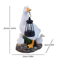 Décoration de jardin en forme de canard blanc simulé, ornement solaire pour l'aménagement paysager des cours et des villas