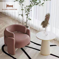 BLAINE Moderne Luxe Tissu Salle À Manger Salon Meubles Chaise Longue Simple Crème Design Loisirs Accent Chaise