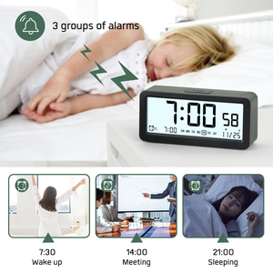 Đồng Hồ Màn Hình Lớn OEM Hiện Đại Mới 2023 Hiển Thị Ngày AM/PM Đồng Hồ Báo Thức <span class=keywords><strong>LCD</strong></span> Kỹ Thuật Số Để Bàn Cho Học Sinh Có Đèn Nền Cho Trẻ Em - Product Image 6