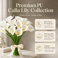 Luxuriöse PU Mini Calla-Lilien Realistische Brautstrauß Künstliche Blumen für Hochzeit Party Heim Vase Tisch Wohnzimmer Dekoration