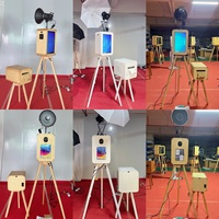Photomaton en bois double face pour événements, écran tactile avant 18,5 pouces, équipement de location commercial pour mariages et événements
