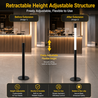 Lámpara de Pie LED COB Telescópica de Aluminio, Altura Ajustable, 2700K-6500K, Atenuación Táctil, Luz Principal de 9W + Luz Nocturna de 1W, Haz de Luz de 360°