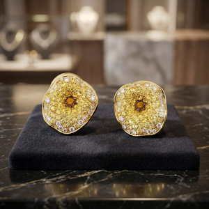 Luxury Floral <b>Stud</b> Earrings for Women 18K Gold Plated Micro Pave CZ Flower Earrings Fashion Wedding Party Jewelry - Product Image 3