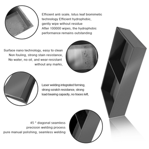 Ngách tắm góc treo tường bằng thép không gỉ hai tầng, thiết kế hiện đại với một ngăn để đồ tắm - Product Image 5