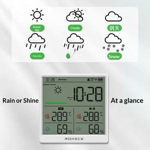 Thermomètre électronique à affichage numérique WiFi intelligent <span class=keywords><strong>pour</strong></span> usage domestique intérieur, réveil, grand écran, température et <span class=keywords><strong>humidité</strong></span> haute précision - Product Image 4