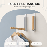 Porte-manteau pliable de qualité supérieure, design en fer et bois, portable, livraison rapide, idéal pour sacs, chapeaux et manteaux