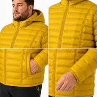 Chaqueta Acolchada de Plumón para Hombre, con Capucha, Cierre Completo, Bolsillos con Cordones, para Invierno, Tallas Grandes y Extra Grandes, 6XL 7XL