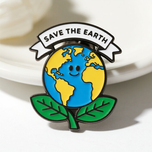 Pin de esmalte de Tierra Verde | Insignia de solapa de metal Eco Awareness OEM - Product Image 5