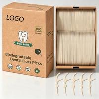 Fil dentaire biodégradable sans plastique en paille de maïs OEM, saveur menthe, haleine rafraîchissante, compostable