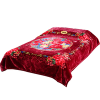 Vente en gros Queen Size 200x240 cm Coréen Écologique Polyester Vison Raschel Couette Ensembles 2 Plis 4KG Doux Hiver Couvertures Tricotées