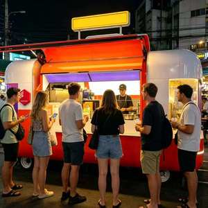 Carro Eléctrico de Cuatro Ruedas para Comida, Venta Ambulante, Puesto Móvil, Barbacoa, Frituras, Bebidas Frías, Té con Leche, Aperitivos - Product Image 4