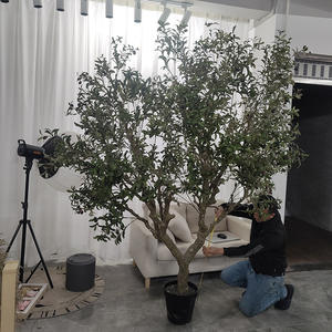 Arbre d'olivier artificiel réaliste en pot de pépinière, branches et feuilles réalistes, tronc hautement simulé, <span class=keywords><strong>plante</strong></span> en plastique pour la maison, le salon - Product Image 1