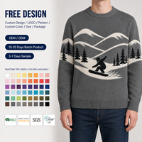 Maßgefertigter OEM ODM Herren Strickpullover Baumwolle Strickware Jacquard Pullover Hersteller Rundhals Langarm Herbst Winter