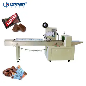 Máquina de embalaje para barra de Chocolate, embalaje pequeño de algodón, caramelo colorido, flujo horizontal superior