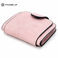 Dompet Pria THUMBS-UP Customizable Grosir Vintage Pendek Berlapis Poliester Anti RFID dengan Kancing