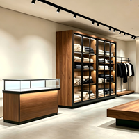 Rak Pakaian Kayu Rak Penyimpanan Pakaian Butik Kayu Rak Pajangan Pakaian Kayu untuk Butik