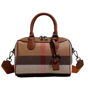 GLOBAL HEROES Bolso de Mano Casual de Alta Calidad para Mujer, Forro de Cuero Genuino de Lujo, Cierre de Cremallera Cruzada, Capacidad de 2-2.9L - Product Image 2