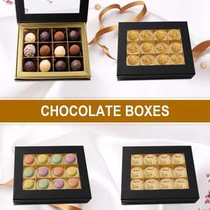 Boîtes à chocolat noires vides avec fermeture magnétique et fenêtre, boîte à truffes pour bonbons faits main, cartes cadeaux, Saint-Valentin - Product Image 6