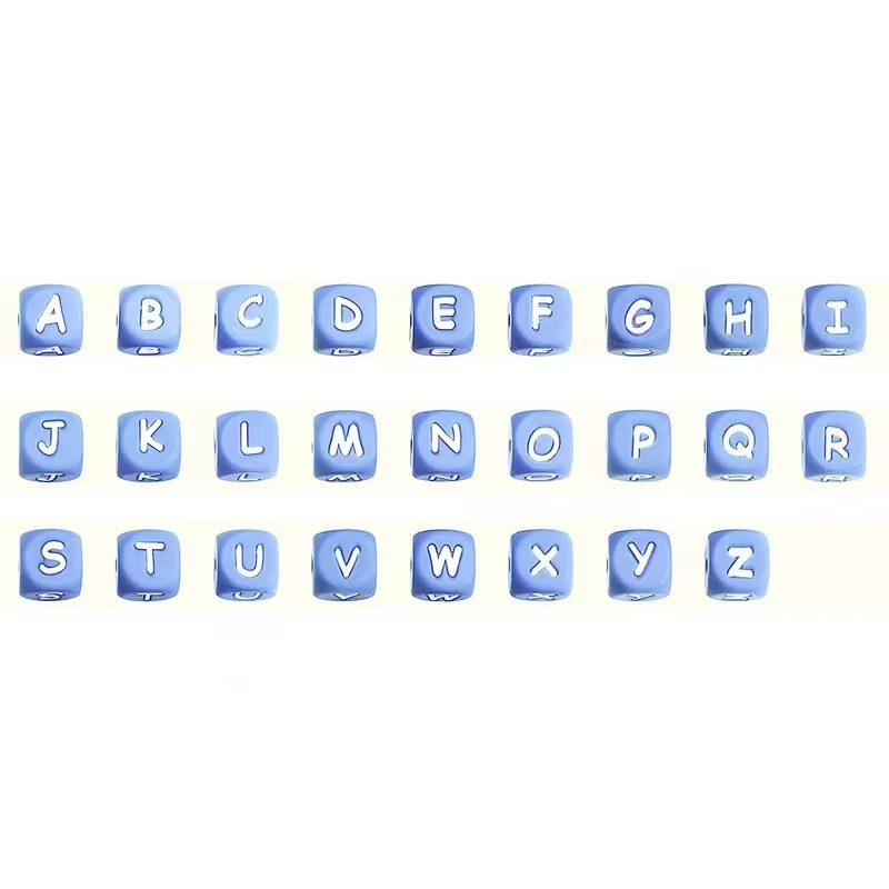 Lettre bleue et blanche