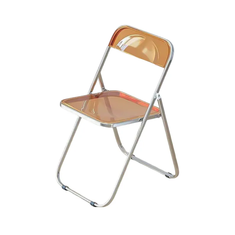 Modern moda şeffaf akrilik yemek sandalyesi katlanabilir akrilik sandalye lüks katlanır sandalye