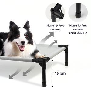 Cama para perros al aire libre con dosel, cama elevada para perros con dosel extraíble, cuna para mascotas elevada de refrigeración portátil exterior para perros - Product Image 3