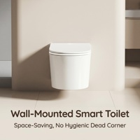 WC intelligent mural en céramique, cuvette flottante allongée avec capteur radar, couvercle automatique, chasse d'eau au pied, bidet, siège chauffant, télécommande