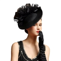 Elegante, geruite mesh-accent fascinator met kleine gebogen rand, hoofdband voor vrouwen, bruiloft, race-evenement, jurkaccessoire